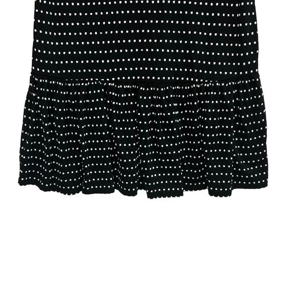 LOFT Petites Dotted Flounce Swing Dress NWT Women's Sz SP Black White Ruffles - Picture 5 of 8
